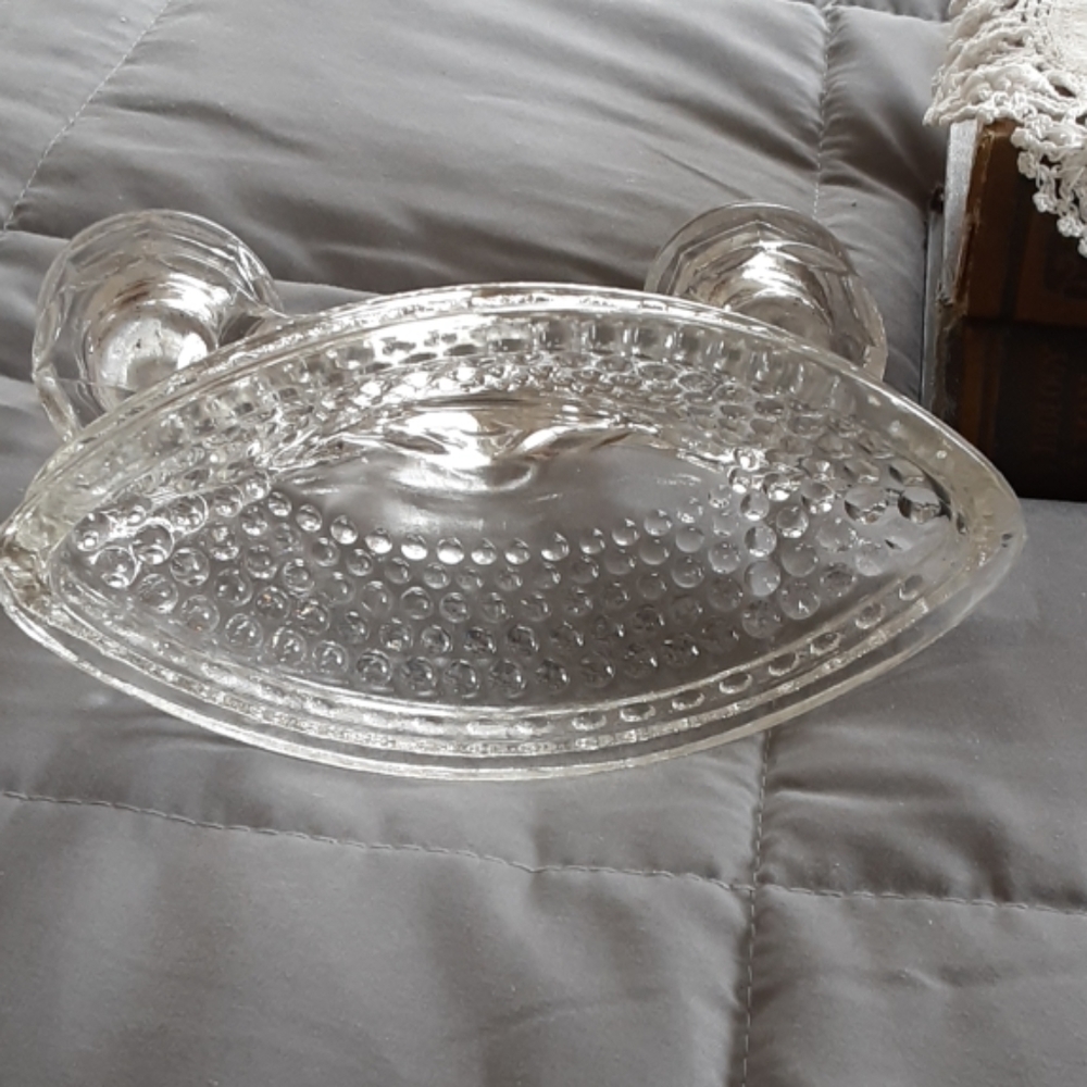 Vintage heavyweight candleholder/ hobnail - Picture 5 of 7